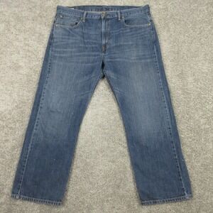 Levis Jeans Mens 38x30 Blue 569 Loose Straight Baggy Faded Whisker Denim Pants